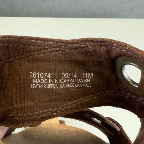 Clarks Collection Women's Size 11M Brown Leather Open Toe Sandals Slides - Picture 3 of 10